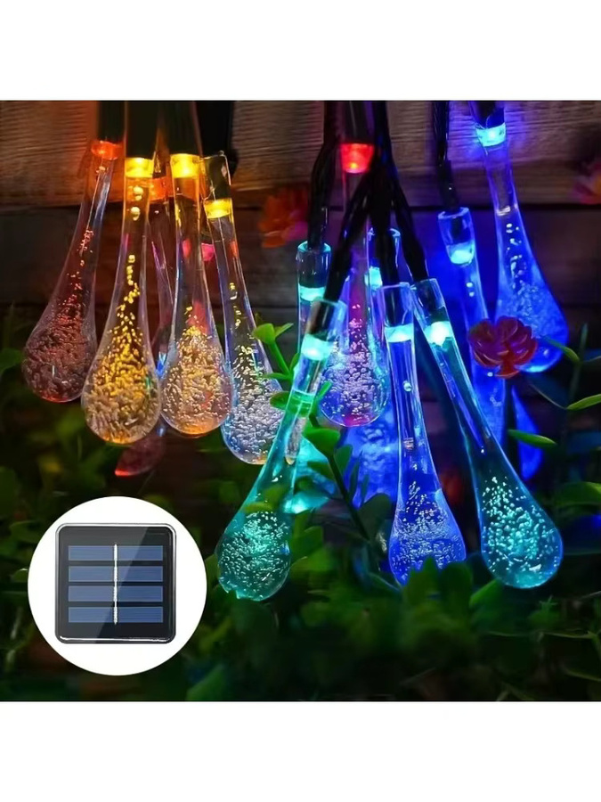 OKAL RED EAST Solar LED Lichterkette mit Wasserblasen-Effekt in Multicolour für Weihnachts-, Hochzeits- und Halloween-Dekoration - Bild 5