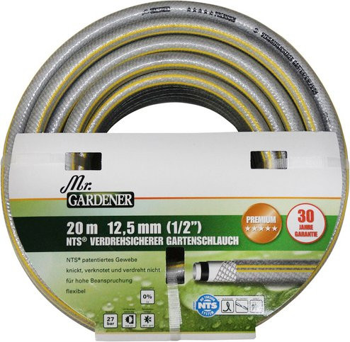 Mr. GARDENER NTS Premium Gewebeschlauch 1/2 Zoll in Silber, Länge: 20 m - Bild 1