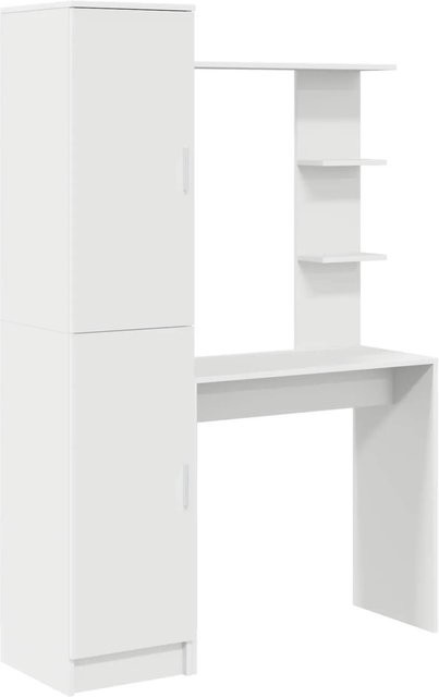 vidaXL Schreibtisch Set aus Tisch und Hochboard in Weiß für Büro und Home-Office - Bild 1