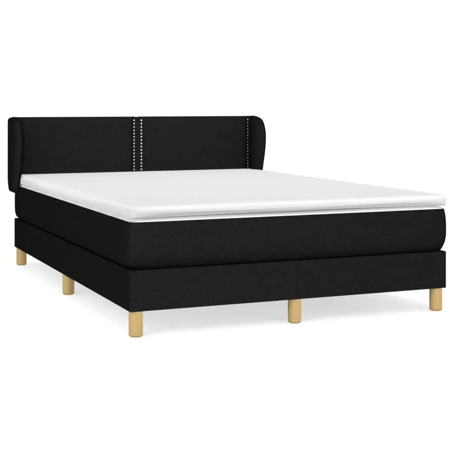 vidaXL Boxspringbett mit Matratze Hybrid-Design in Schwarz, B/T: 140 x 200 cm - Bild 2