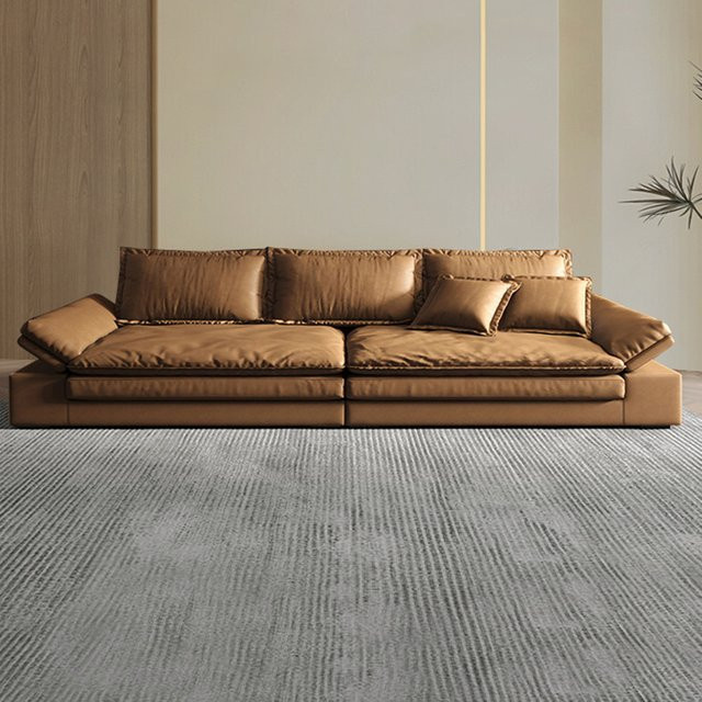 DUTRIEUX Minimalistisches Wohnzimmer Sofa in Braun mit Holzgestell und wasserdichter Polsterung - Bild 1