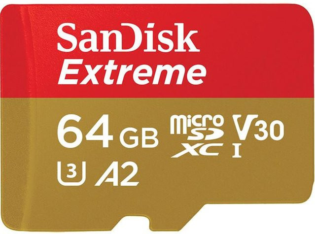 SanDisk Extreme micro SDXC Speicherkarte 64GB für Action Cams und Drohnen mit Adapter, UHS-I U3 V30, 170 MB/s - Bild 1
