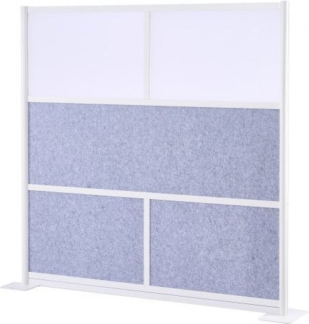 VEVOR Modulare Trennwand als Sichtschutz aus PET und Aluminiumlegierung mit Acrylfenster in Grau, H x B x T: 178 x 178 x 30 cm - Bild 1