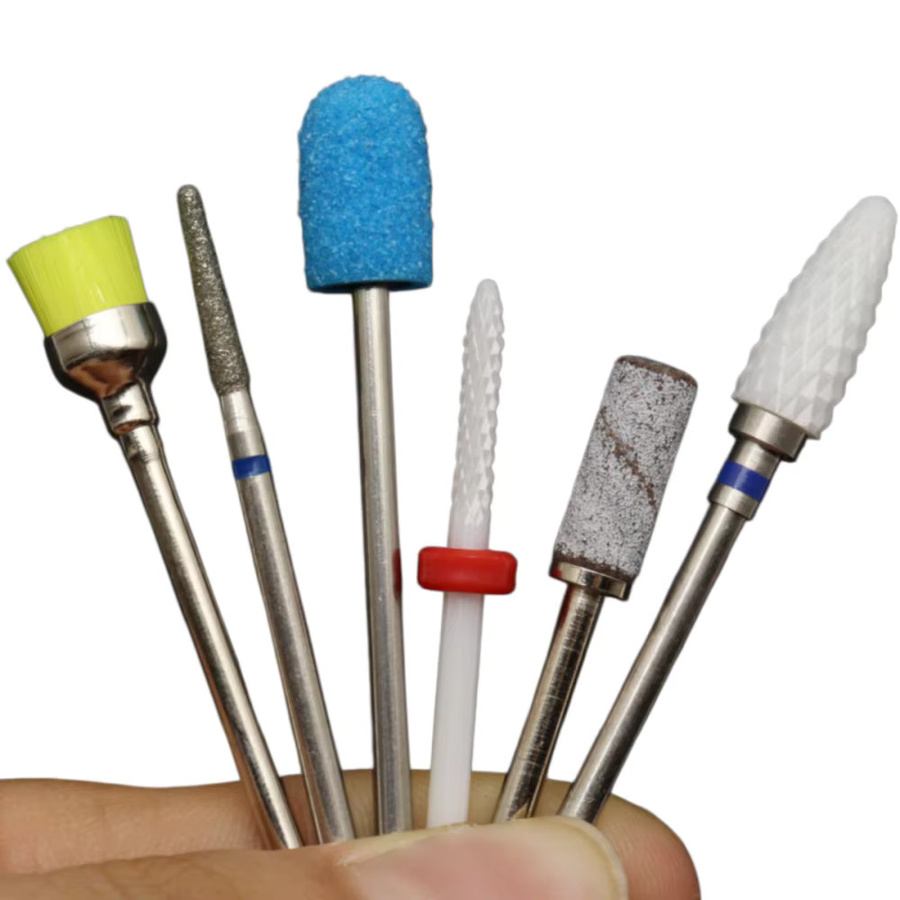 Easy Nail Nagelbohrer-Set, 6-teilig, mit Schleifbändern, Keramik- und Diamant-Nagelbohrer, 2,35mm Schaft, Unisex - Bild 4
