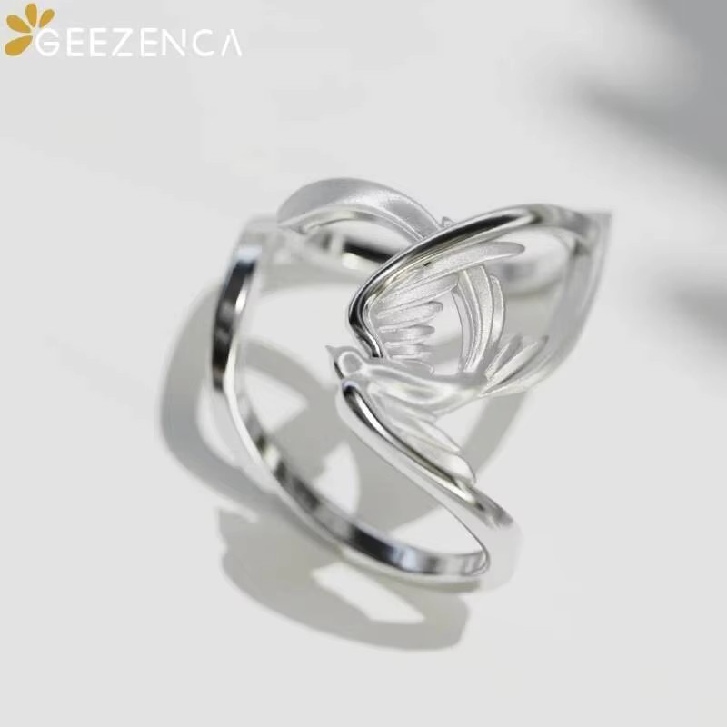 GEEZENCA Clip-Ohrring Schwalbe, 925 Silber, Damen - Bild 2