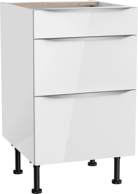 Optifit Küchen-Unterschrank Arvid mit 3 Auszügen in Weiß, B/T/H: 50 x 58,4 x 87 cm - Bild 1