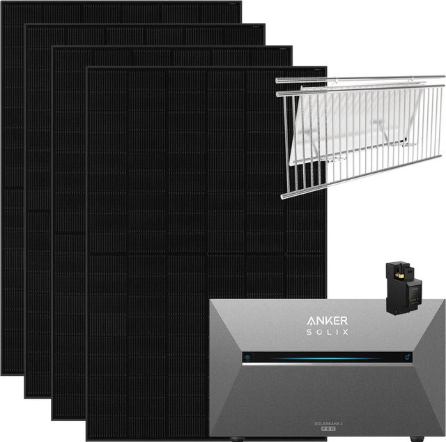 Anker SOLIX Solarbank 3 Pro 1.820 W Balkonkraftwerk mit Smart Meter Halterung und Balkongeländer in Schwarz und Grau - Bild 1