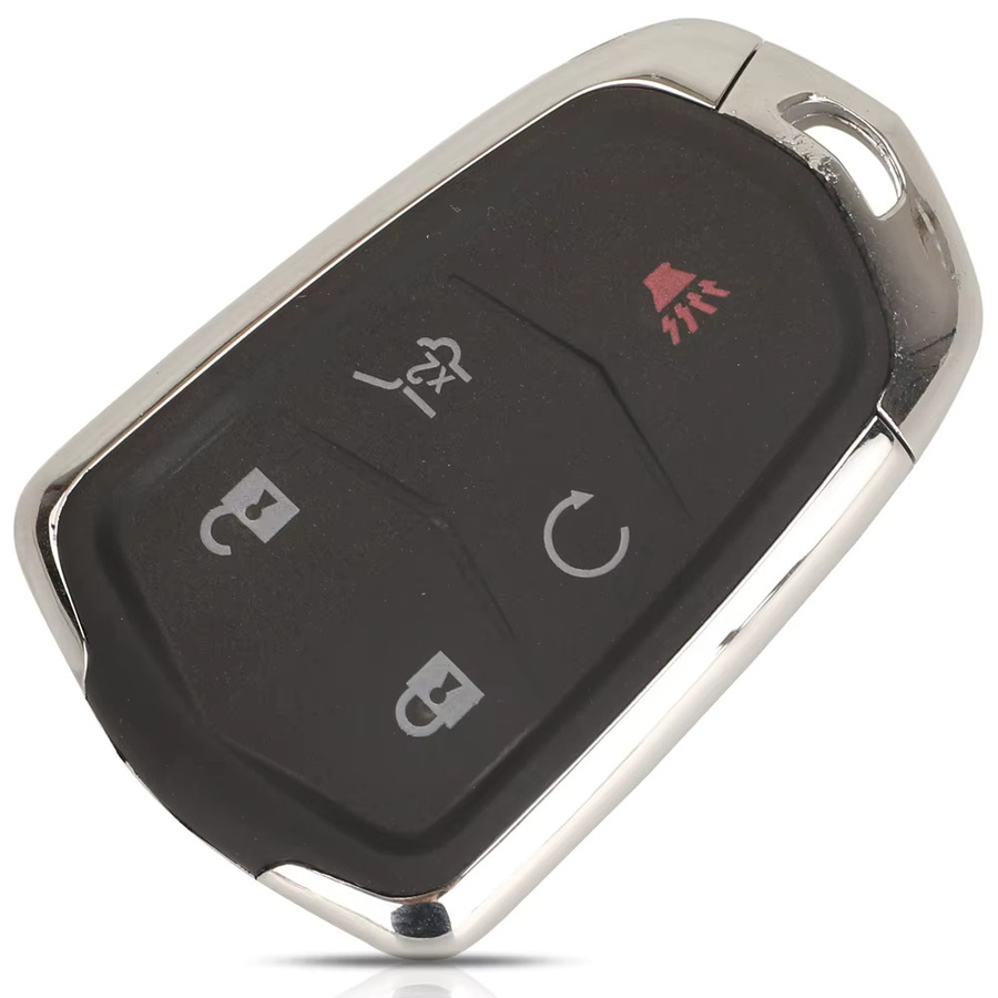 Jingyuqin Smart Keyless Entry Fernbedienung Auto Schlüssel Fall Shell für Cadillac XTS CTS CT6 ATS SRX Escalade ESV Fob, Schwarz - Bild 2