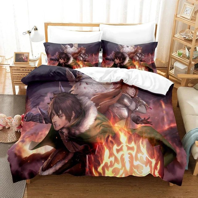 Bettwäsche-Set The Rising of the Shield Hero mit Bettbezug und 2 Kissenbezügen für das Kinderzimmer, 3D-Druck Design, B/H: 70 x 133 cm - Bild 1