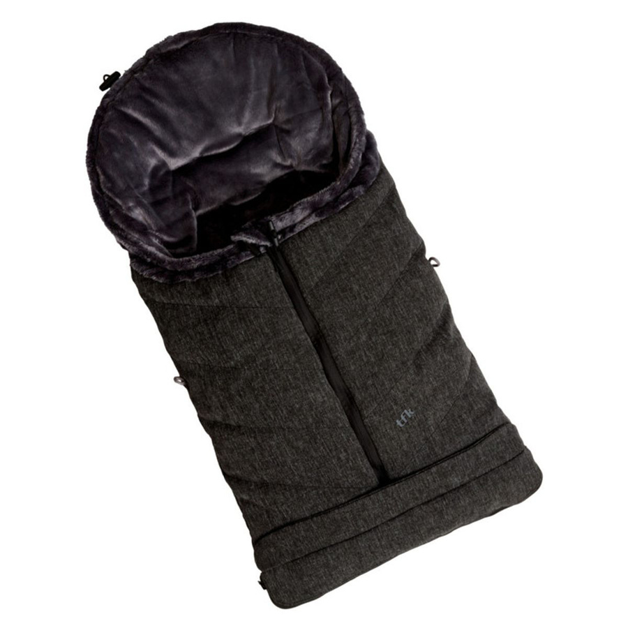 TFK Thermo-Fleece Fußsack mit verlängerbarem Fußteil in Schwarz - Bild 1