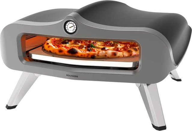 Rachs KOCHWERK Gas-Pizzaofen aus Edelstahl in Silber mit drehbarem Pizzastein und integriertem Gasdruckminderer, B/H/L/T: 61,5 x 32 x 70,5 x 55 cm - Bild 1