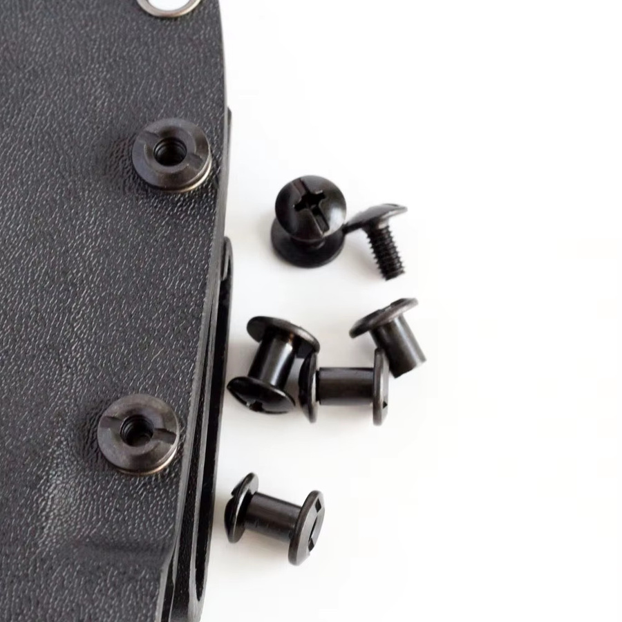 QingGear Schwarze taktische Chicago-Schrauben mit Schlitzpfosten und Kreuzkopf-M4-Schraube für Kydex-Lederholster - Bild 5