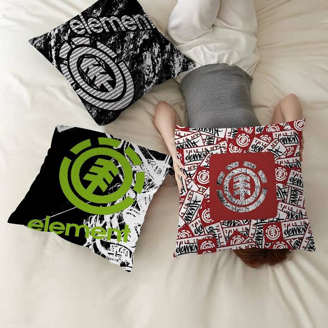 E-Element Skateboard Logo Kissenbezug für Sofa und Auto, quadratisch, 40 x 40 cm und 45 x 45 cm - Bild 1