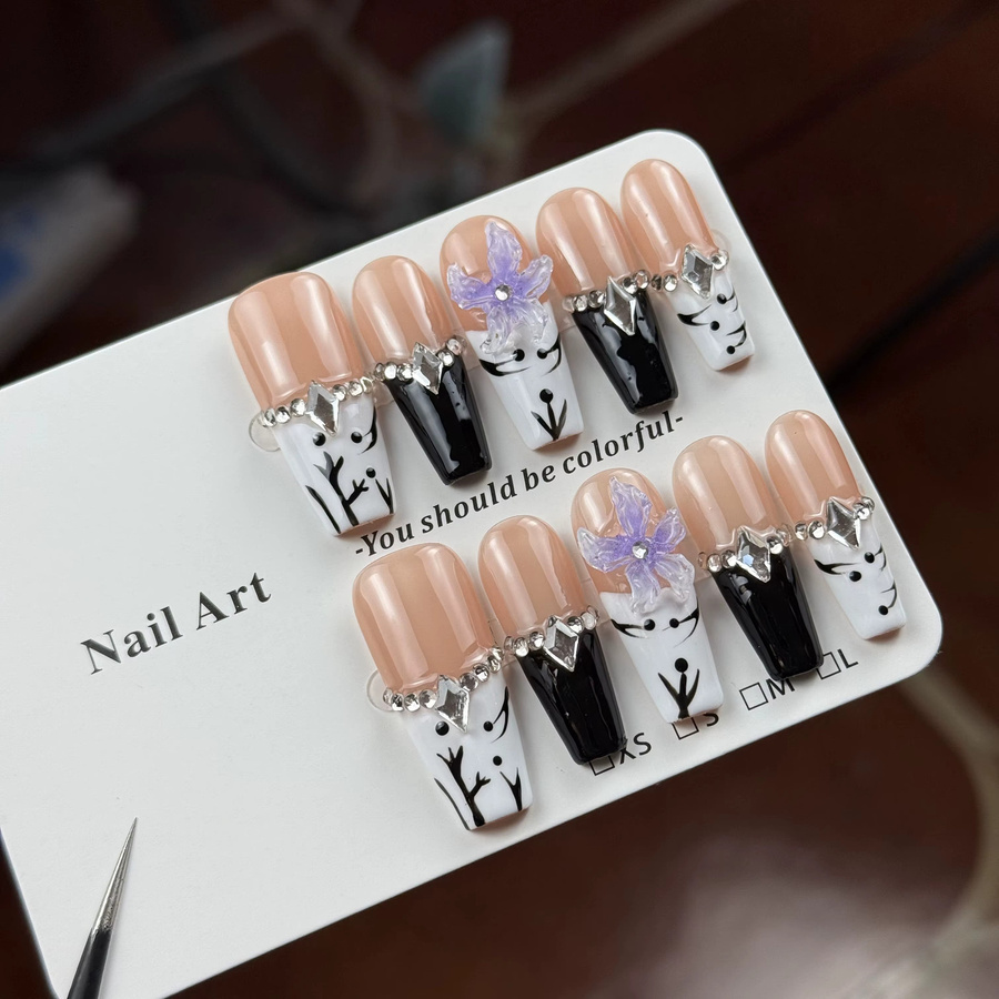 10 Stück Zebrastreifen Schmuck, handbemalt, glänzend - Bild 3