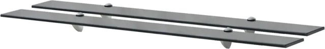 vidaXL Schweberegale aus gehärtetem Sicherheitsglas in Schwarz und Transparent, 2er-Set, Breite: 100 cm, Tiefe: 10 cm, Höhe: 0,8 cm - Bild 1
