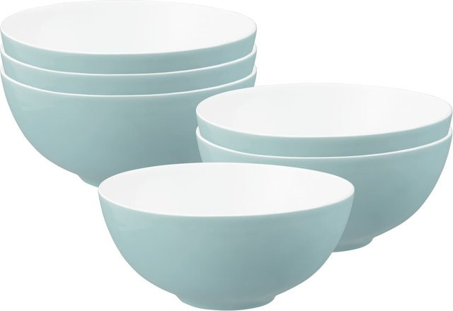 Seltmann Weiden Salatsschüsseln Life Fashion Keramik 6er Set Weiß Blau Durchmesser: 21 cm - Bild 1