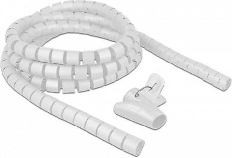 Delock Spiralschlauch aus Polyethylen in Weiß mit Einziehwerkzeug, Durchmesser: 15 mm, Länge: 2,5 m - Bild 1