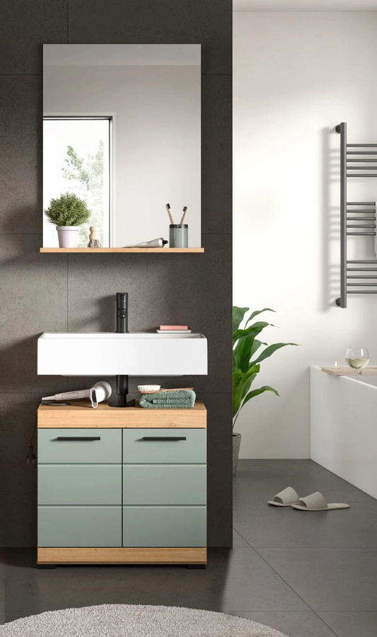 Inn.Furn Badmöbel Set Shawn 2-teilig in Grün und Eiche, Breite: 60 cm - Bild 2