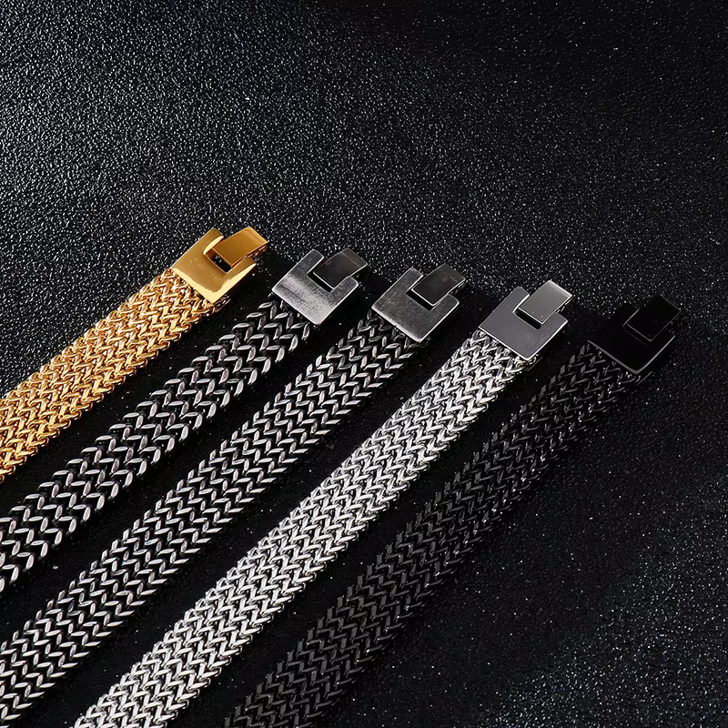 KALEN NEU Mesh-Kettenarmband, Edelstahl, Gold, Unisex, 20,5 cm - Bild 3