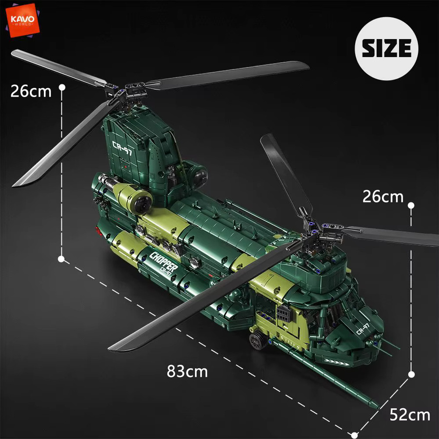 KAVOWORLD Chinook-Transporthubschrauber, Bausteinset, 1826 Teile - Bild 6