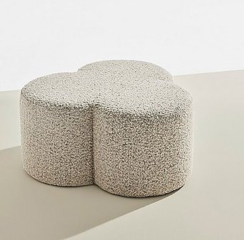 Bodhi Pouf aus Bouclé in Pastill Beige Durchmesser: 70 cm - Bild 1