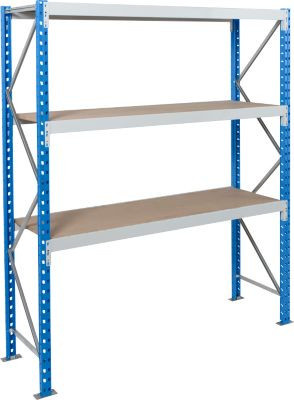 ManOrga Weitspannregal Epsivol Grundfeld in Blau und Grau mit 3 Ebenen, B/T/H: 180 x 60 x 200 cm - Bild 1