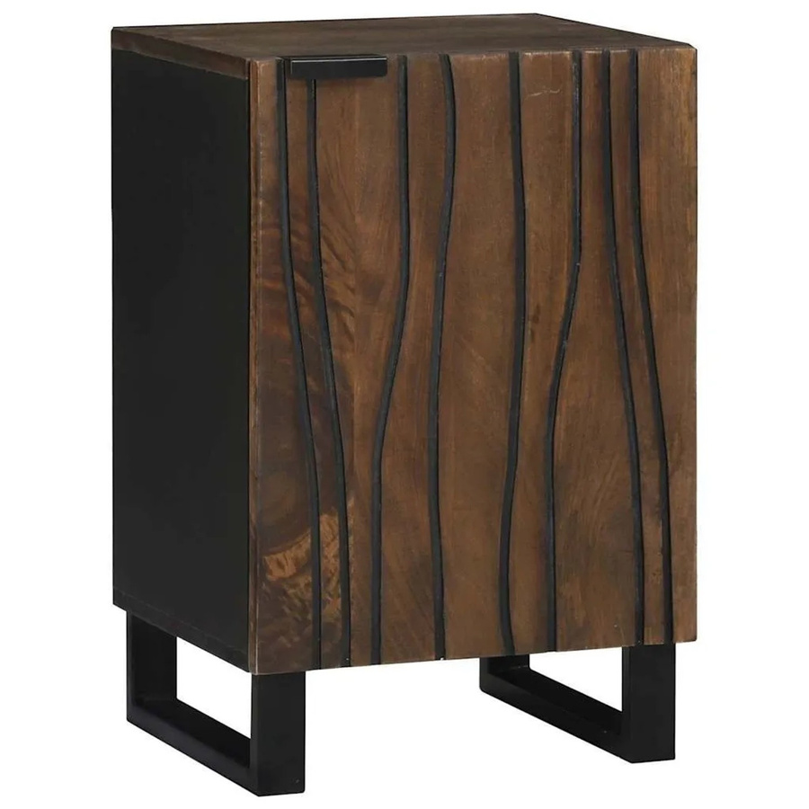 vidaXL Waschbeckenschrank Walnuss mit Türen und Regalfächern für das Badezimmer, B/T/H: 38 x 33,5 x 58 cm - Bild 2