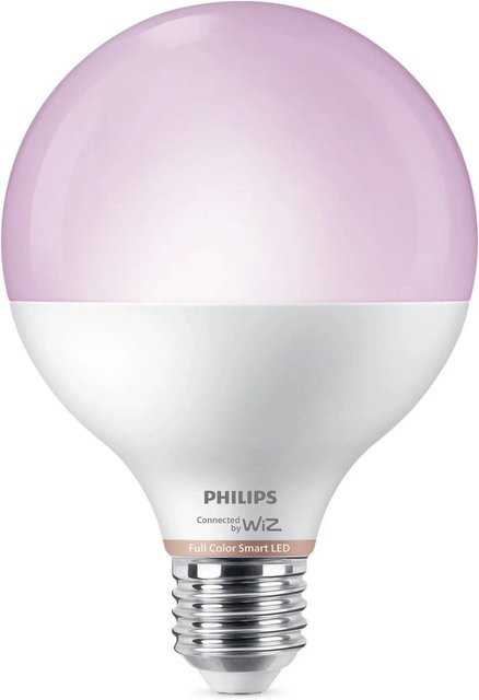 Philips WiZ LED Leuchtmittel E27 Globeform, 11 W, RGBW, dimmbar, Weiß/Multicolor, 1055 lm, WLAN kompatibel mit Google Home, Amazon Alexa und Apple Homekit - Bild 1