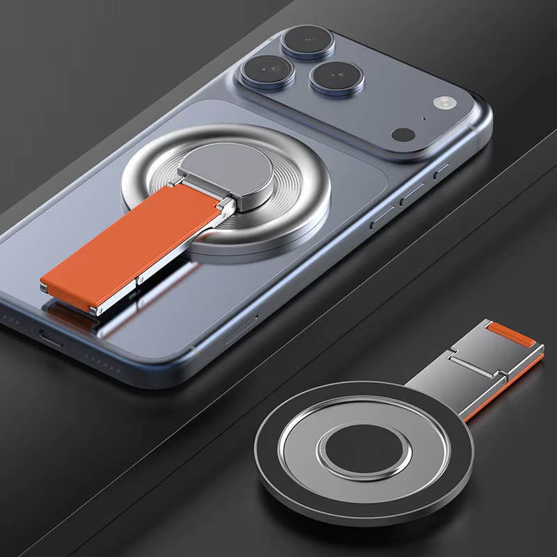 QGhappy Magnetische Handyhalterung in Orange, 360 Grad verstellbarer und faltbarer Magnethalter für MagSafe, iPhone und Samsung - Bild 4