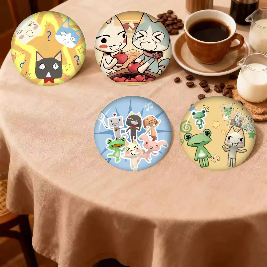 Kayou Kawaii Toro Inoue Cat Anime Button-Pins in Multicolour, kreative Abzeichen als Schmuck oder Geschenk, Durchmesser: 32 mm, 44 mm oder 58 mm - Bild 2