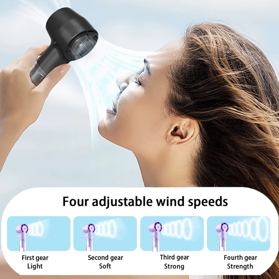 Tragbarer Mini Wassernebel-Ventilator von raugee mit Luftbefeuchter, USB-aufladbar, Farbe: Schwarz - Bild 4
