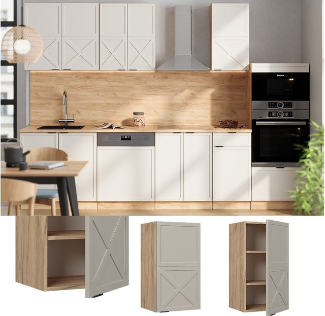 Vicco Hängeschrank Fame-Line Küchenschrank Eiche Grau-Beige mit Soft-Close-Scharnieren B: 40 cm, H: 72 cm, T: 34,1 cm - Bild 1