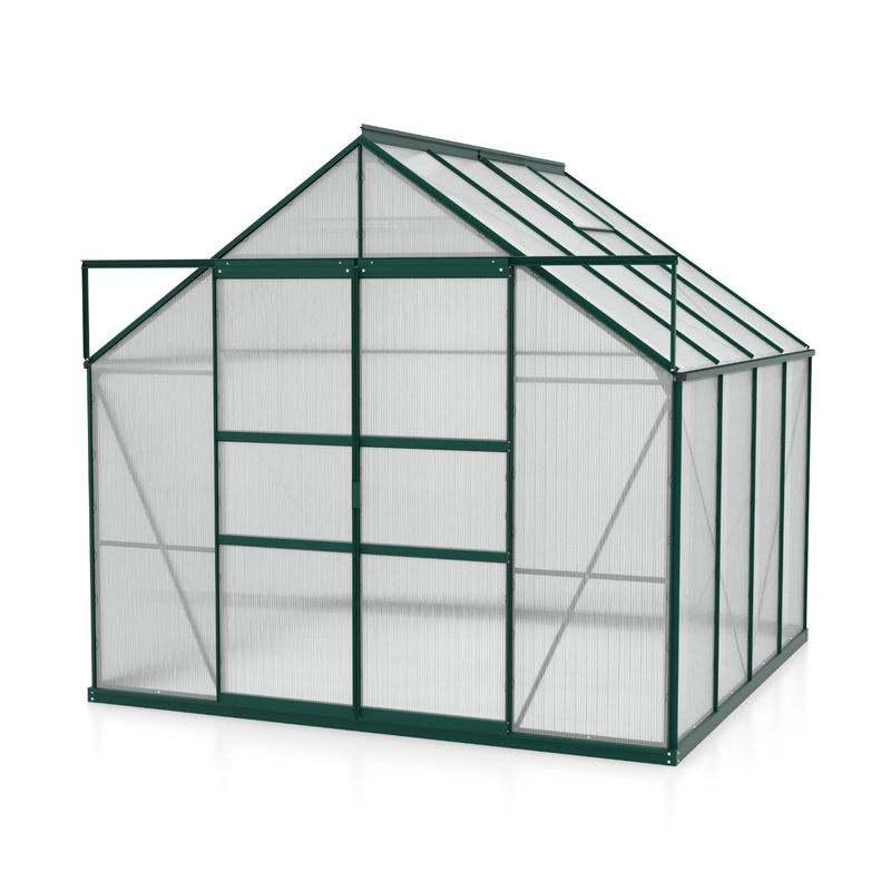 Vitavia Gewächshaus Mars 6700 in Smaragdgrün mit 6,7 m² Fläche, Polycarbonat-Platten und Doppelschiebetür - Bild 2