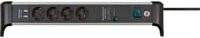 Brennenstuhl Alu-Office-Line 4-fach Steckdosenleiste mit Überspannungsschutz und 2 USB-Ladebuchsen, schwarz/silber, L 480 x B 105 x T 105 mm - Bild 1