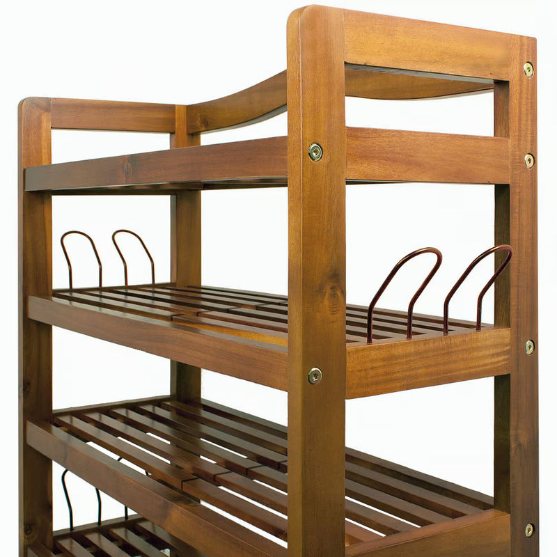 Casaria Schuhregal aus Akazienholz in Braun, B/T/H: 95 x 26 x 82 cm - Bild 3