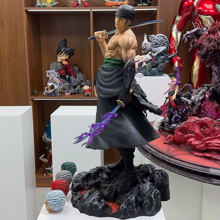 Bandai One Piece Roronoa Zoro Modellstatue, 50cm, mit 5 austauschbaren Köpfen - Bild 4