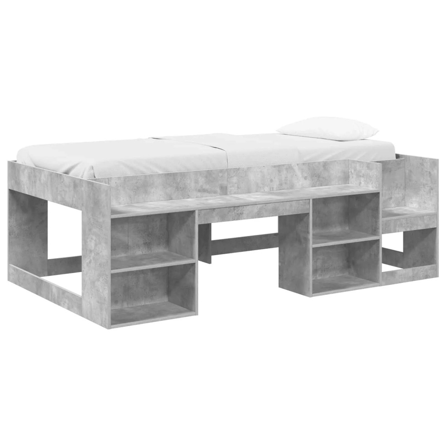 vidaXL Kinderbettgestell mit Stauraum in Betongrau, B/T/H: 100 x 200 x 65 cm - Bild 2