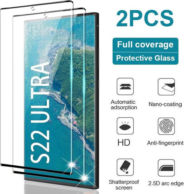 2er-Set Displayschutzglas aus gehärtetem Glas für Samsung Galaxy S20, S21, S22, S23 Plus und S24 Ultra, transparent - Bild 1