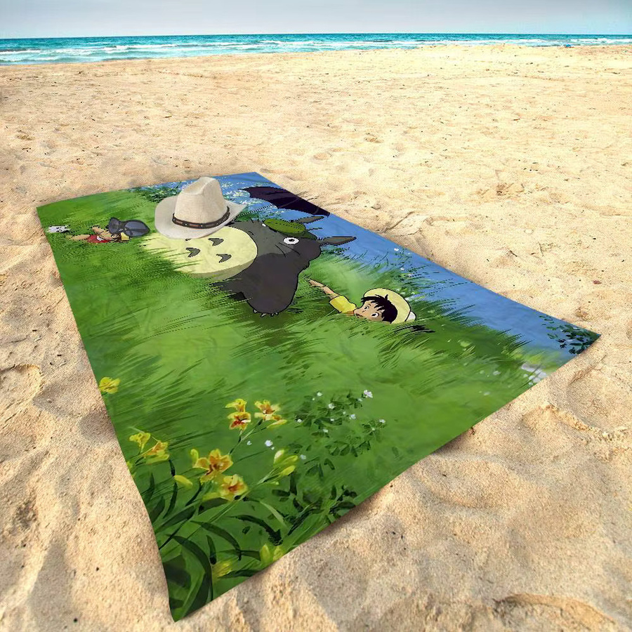 Bilibili Cartoon Totoro Mikrofaser Strandtuch, saugfähiges und weiches Handtuch in Multicolour - Bild 3