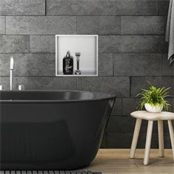 LuxeBath Wandnische Duschablage aus Edelstahl in Silber, B/H/T: 30 x 30 x 2,3 cm - Bild 1