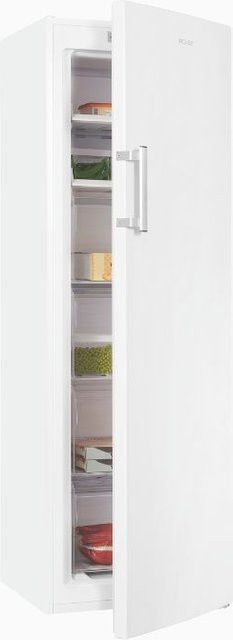 Exquisit GS271-NF-H-040E No Frost Gefrierschrank in Weiss, Standgerät mit Super Freezing und Türöffnungssignal, H x B x T: 204 x 54,5 x 64 cm - Bild 1