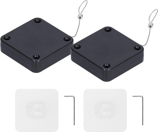 2er-Set Automatischer Türschließer von OutsideWorld, stanzfrei und multifunktional, 800g Zugkraft, Schwarz - Bild 1
