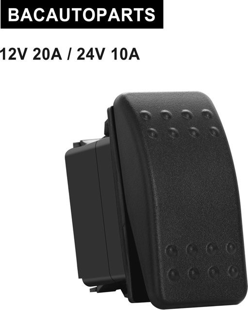BACAUTOPARTS Wippschalter für Auto und Marine in Schwarz, erhältlich als 2-polige, 3-polige, 4-polige oder 6-polige Ausführung für Camper Zubehör - Bild 1