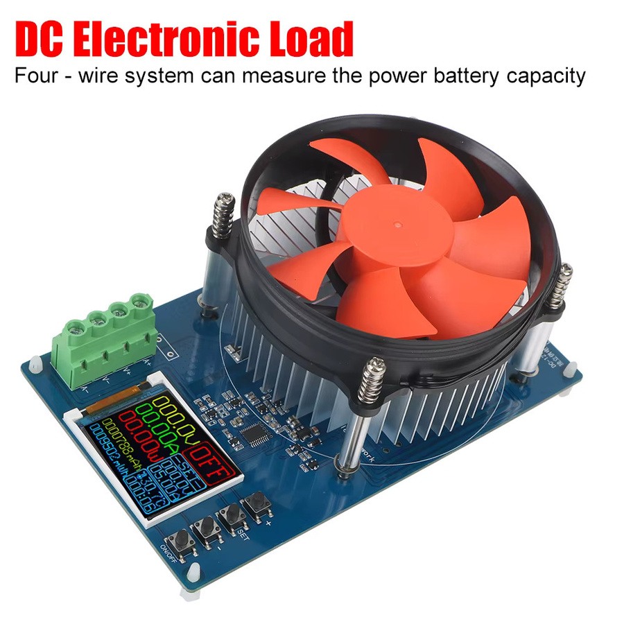 NICEYARD Digitaler Analysator Elektronische Last 150 W 10 A DC-Batteriewerkzeuge 4-Draht-Lithium-Batterietester Einstellbares Prüfmodul mit US-Stecker in Grün - Bild 3