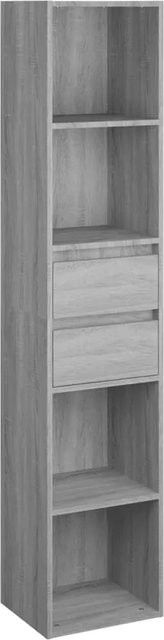 vidaXL Bücherregal Grau Sonoma, Wandmontage, B/T/H: 36 x 30 x 171 cm - Bild 1
