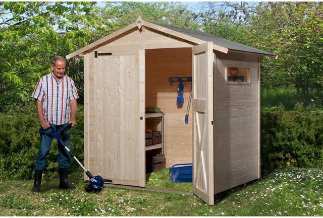 OBI Outdoor Living Holz-Gartenhaus mit Satteldach in Braun, B/T/H: 198 x 171 x 221 cm - Bild 1