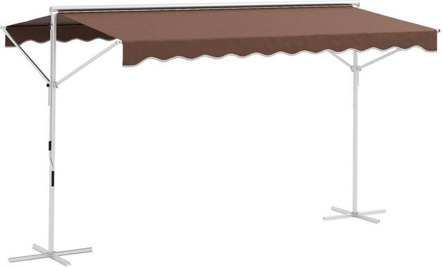 Outsunny Markise braun aus Polyester und Aluminium, B/H/L: 298 x 395 x 255 cm - Bild 1