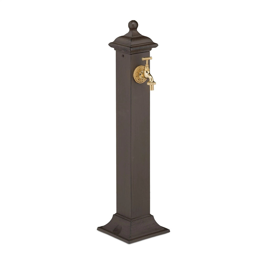 Relaxdays Standbrunnen aus Gusseisen in Braun-Gold im Antik-Design, Höhe: 71 cm, Breite: 17 cm, Tiefe: 21 cm - Bild 2