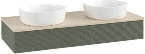 V&B Antao Waschtischunterschrank mit Frontstruktur und Beleuchtung, Farbe: Grau-Grün, B/T/H: 120 x 50 x 19 cm - Bild 1