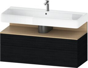 Duravit Waschtischunterschrank Qatego in Schwarz Matt mit 1 Tür und 1 Auszug, B/T/H: 119 x 47 x 59 cm - Bild 1